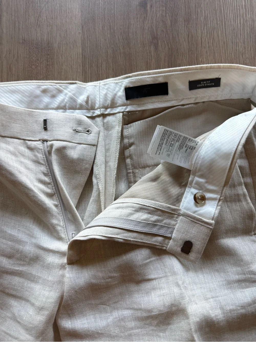H&M Slim Fit Trousers in Light Beige